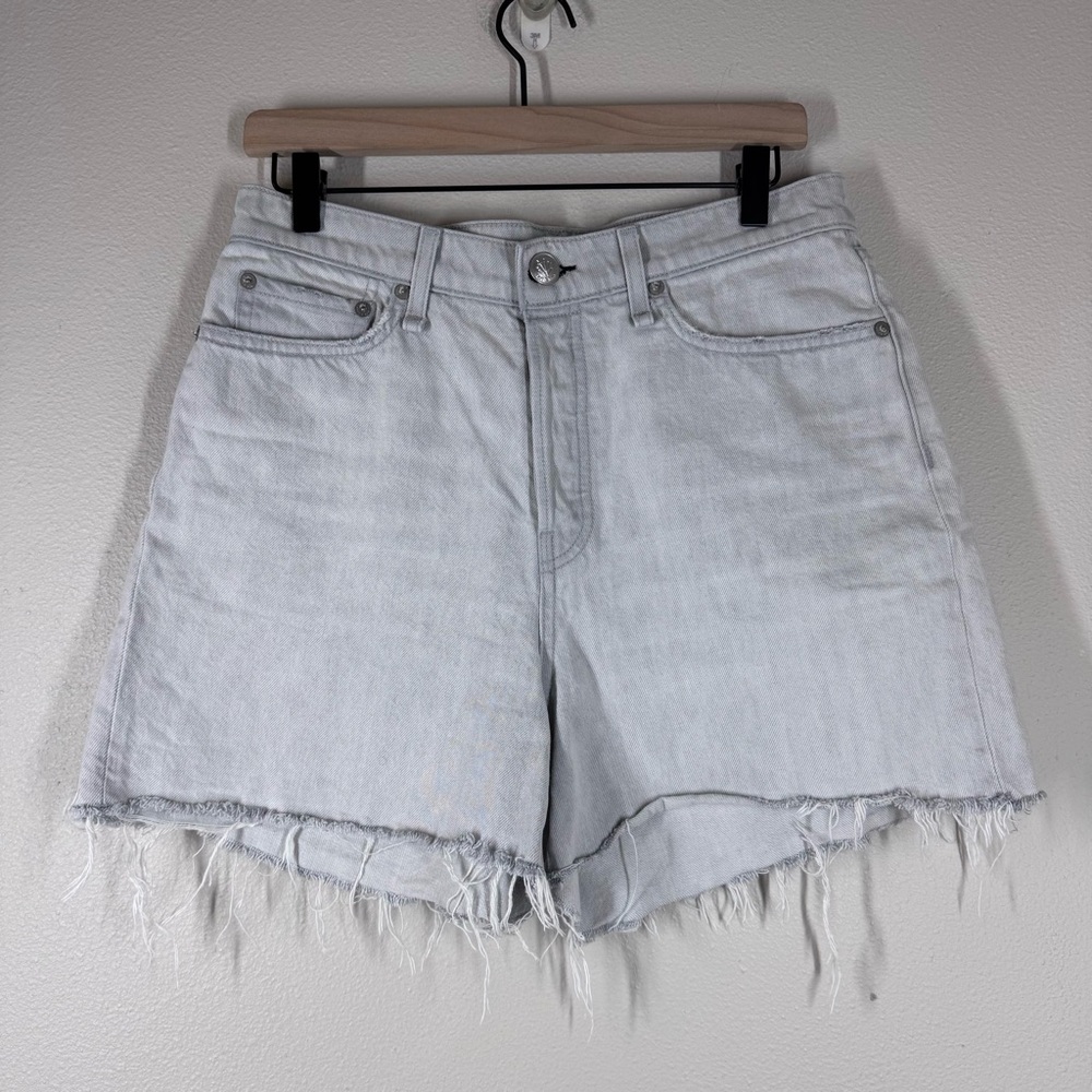 Rag & Bone Maya High-Rise Shorty Short in Anchor Gray Blue Cut Offs Cuffed 29